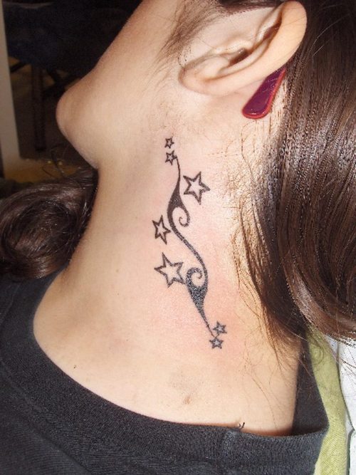 Simple Tribal Neck Tattoo 