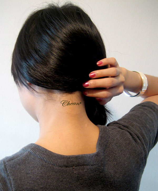 Small Back Neck Tattoo For Women