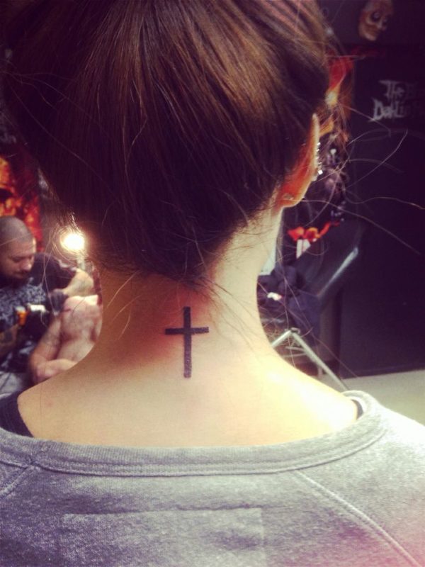 Small Black Cross Tattoo