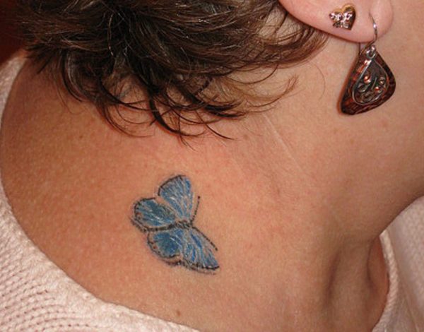 Small Blue Butterfly Tattoo Design