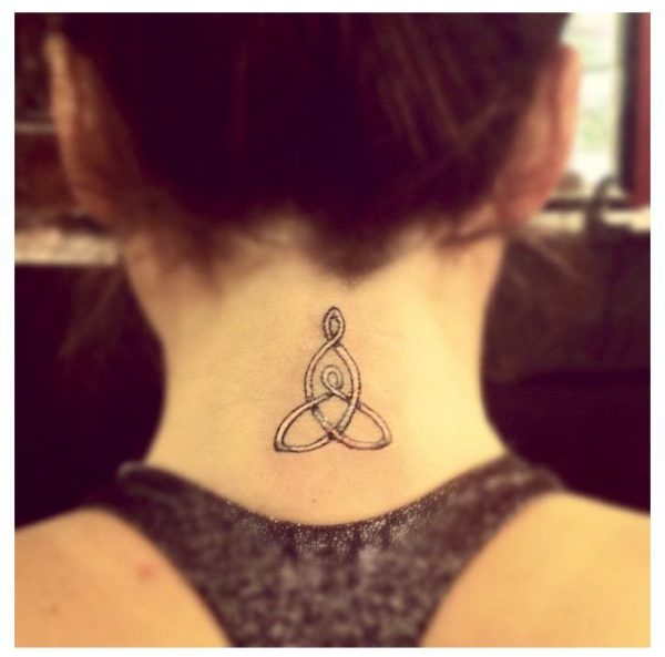 Small Celtic Tattoo On Back Neck
