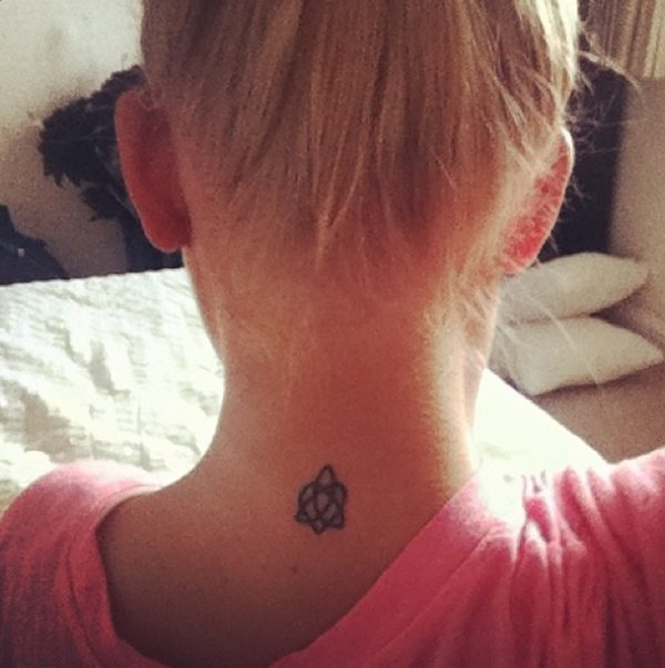 Small Celtic Tattoo On Neck 