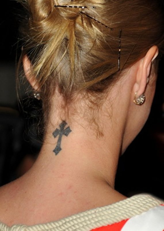 Small Grey Neck Tattoo