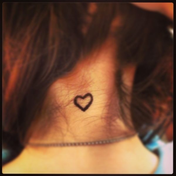 Small Heart Tattoo On Neck