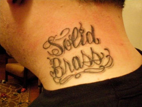 Solid Brass Neck Tattoo