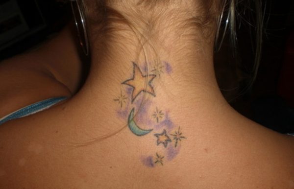 Star Tattoo On Neck