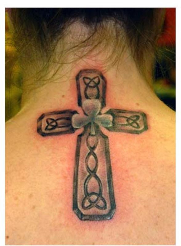 Stunning Celtic Cross Neck Tattoo