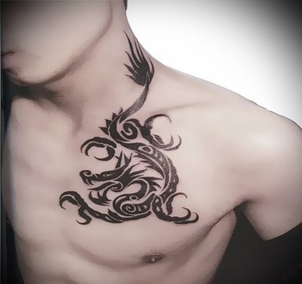 Stunning Dragon Neck Tattoo