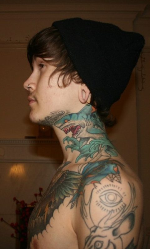 Stunning Neck Tattoo For Men