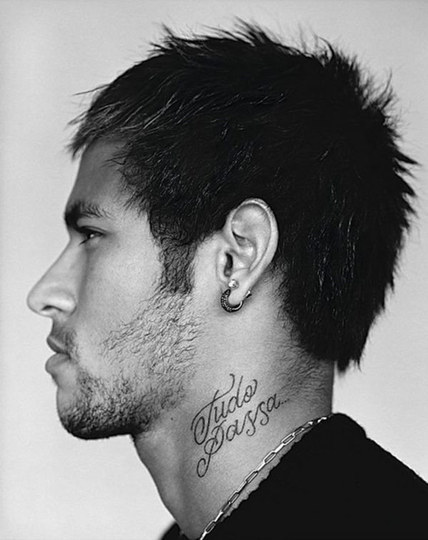 Stunning Neymar Jr Neck Tattoo