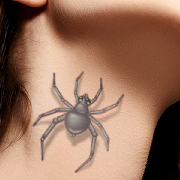 Stunning Spider Neck Tattoo