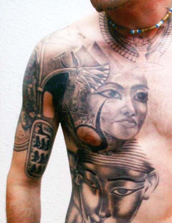 Stylish Egyptian Tattoo On Neck