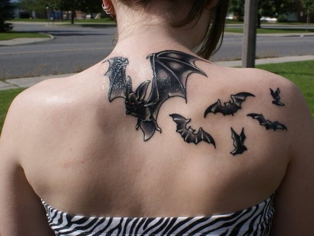 flying bats tattoo