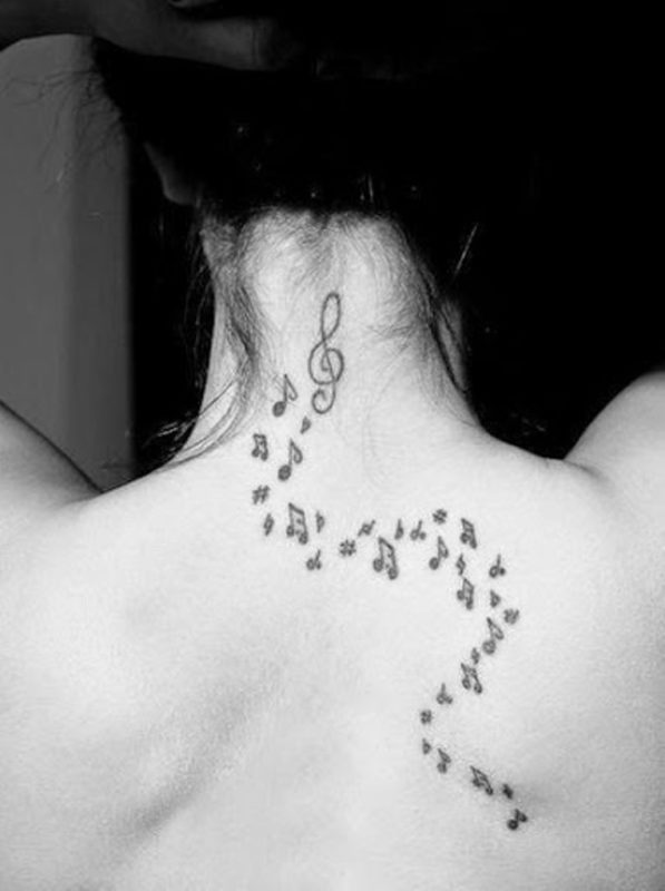 Stylish Music Note Tattoo