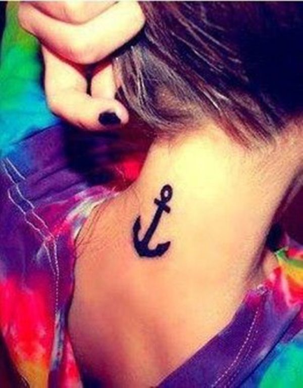 Sweet Black Anchor Tattoo