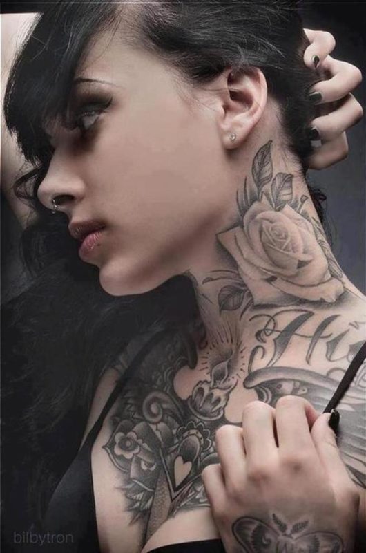 Sweet  Black And Grey Rose Tattoo Design