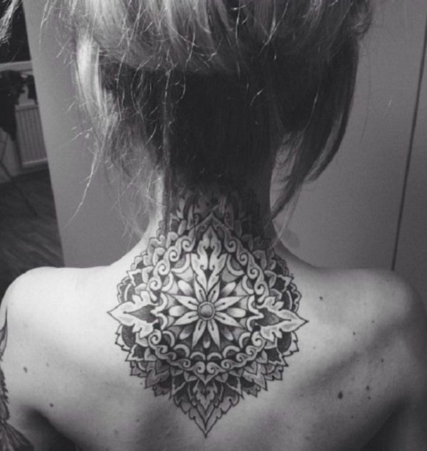 Sweet Black Mandala Neck Tattoo