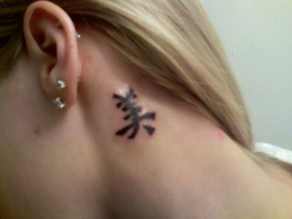 Sweet Black Neck Tattoo