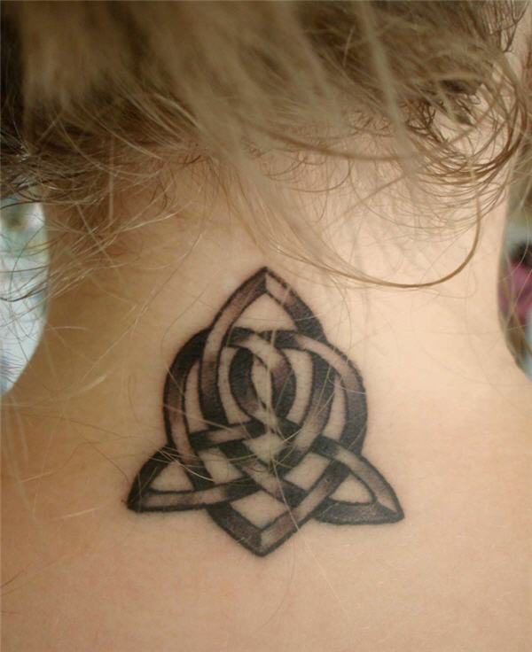 Sweet Celtic Knot Tattoo On Neck