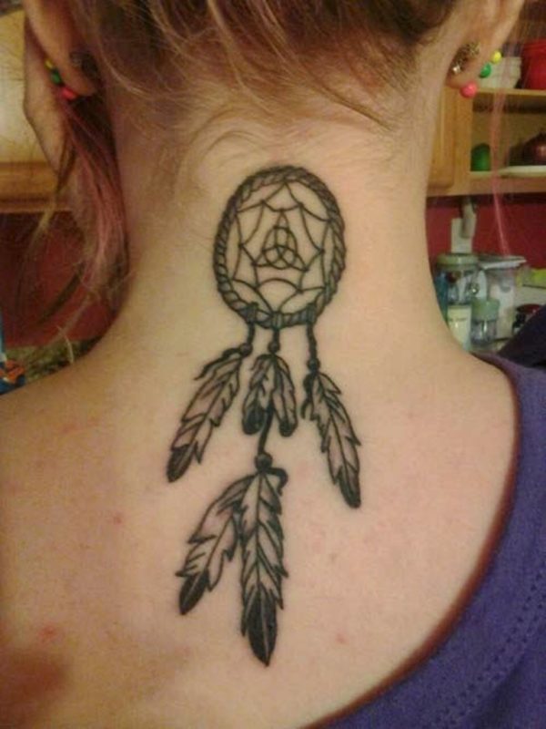 Sweet Dream Catcher Tattoo On Neck