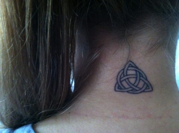 Sweet Knot Tattoo On Neck