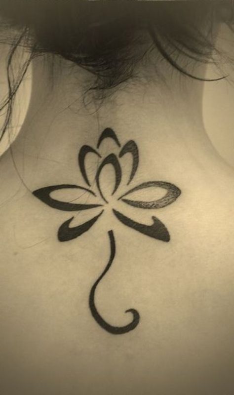 Sweet Lotus Neck Tattoo