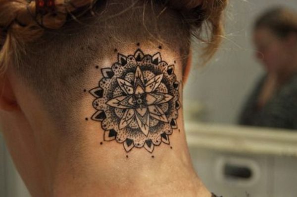 Sweet Mandala Neck Tattoo