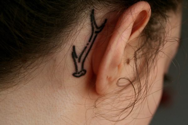 Sweet Neck Tattoo Behind Ear