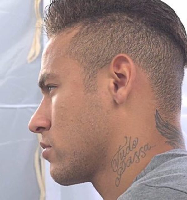 Sweet Neymar Jr Neck Tattoo