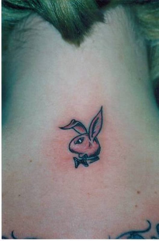 Sweet Rabbit Tattoo On Neck