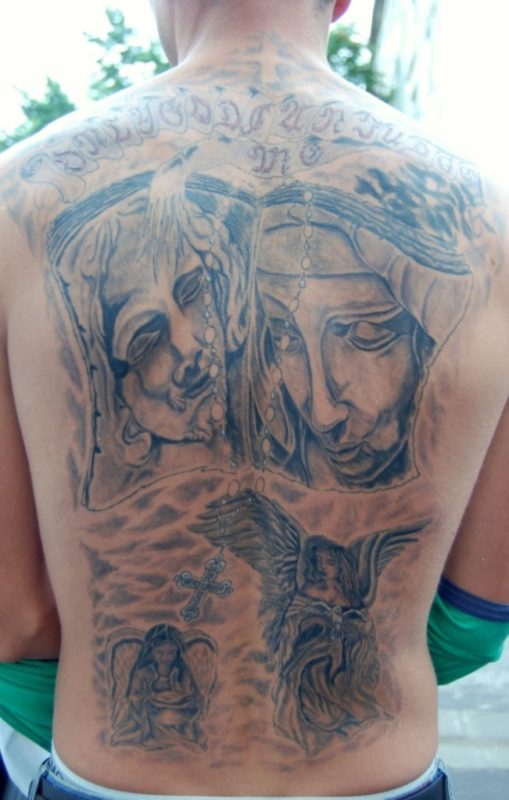 Sweet Religious Tattoo On Neck