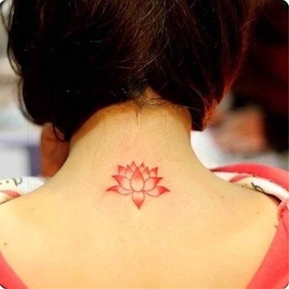 Sweet Small Red Lotus Tattoo