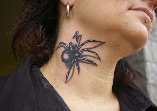 Sweet Spider Neck Tattoo