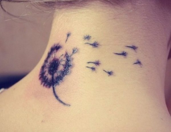 Sweet Tattoo On Neck For Women