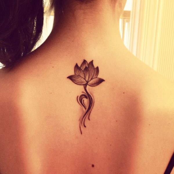 Sweet Tinny Lotus Neck Tattoo