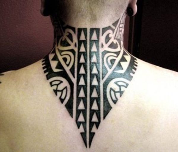 Sweet Tribal Neck Tattoo Design