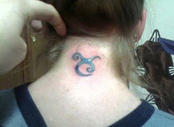 Taurus Symbol On Back Neck