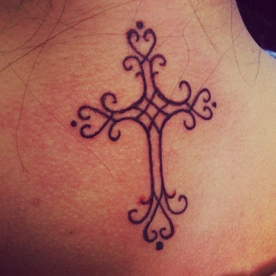 Trendy Cross Tattoo