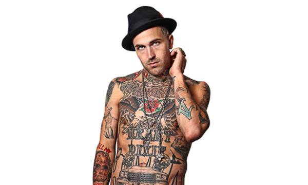 Trendy Design Tattoo On Yelawolf  Neck