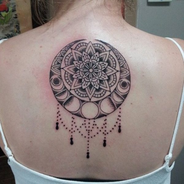 Trendy Mandala Tattoo On Neck