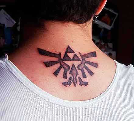 Tribal Animals Tattoo On Neck