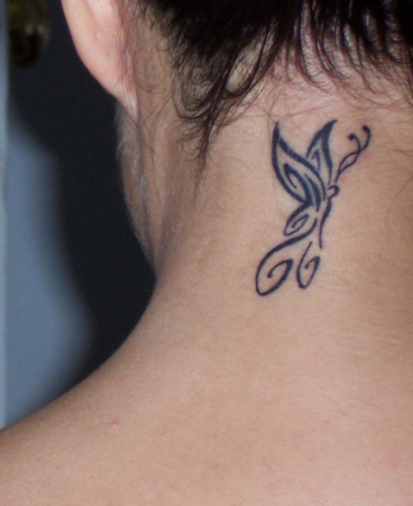 Tribal Egyptian Tattoo On neck