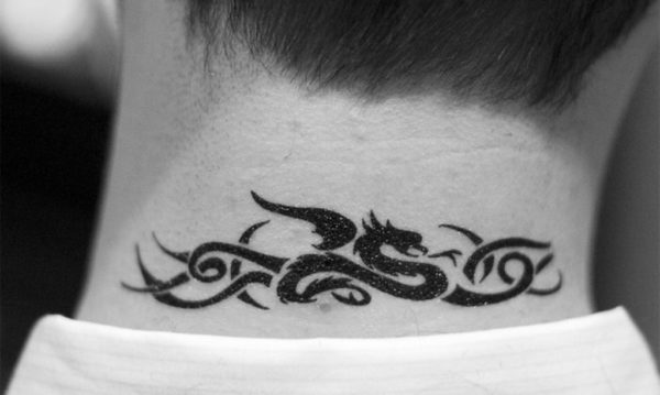 Tribal Hawaiian Neck Tattoo Design