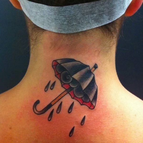 Umbrella Neck Tattoo