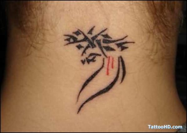Unique Tribal Neck Tattoo