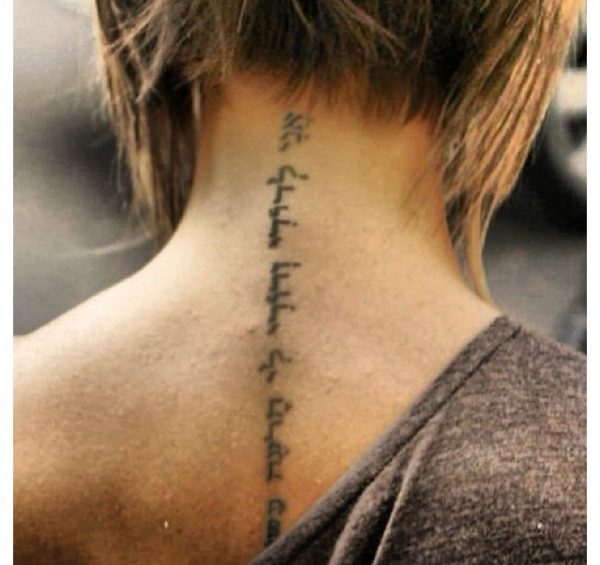 Victoria Beckham Neck Tattoo Design