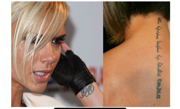 Victoria Beckham Sweet Neck Tattoo Design