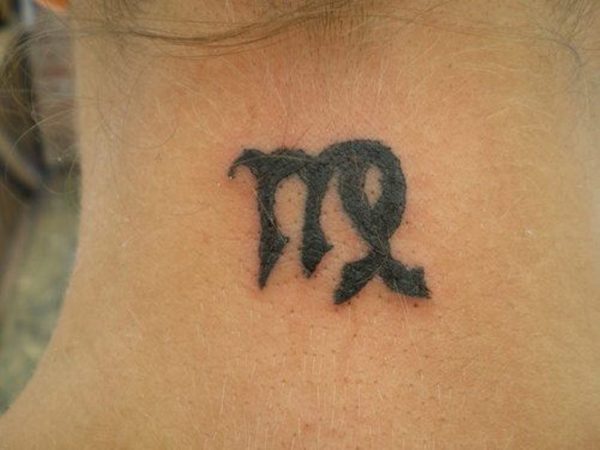 Virgo Tattoo On Neck