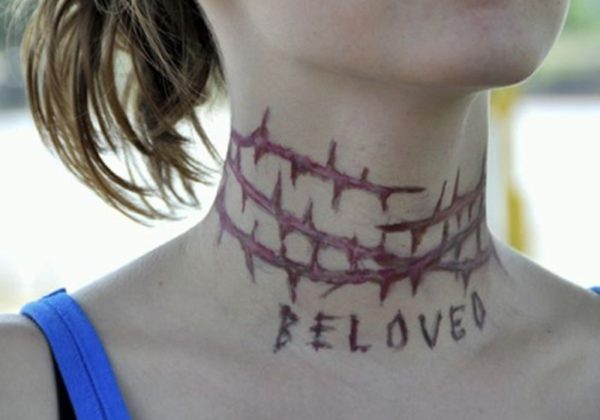 Weired Neck Tattoo