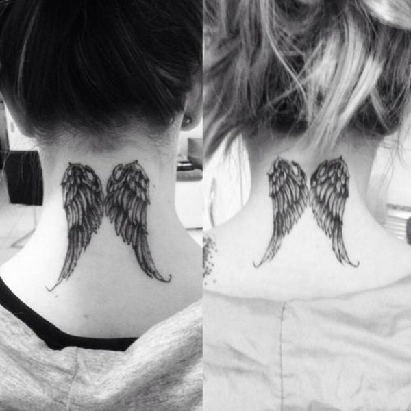 Wings Neck Tattoo
